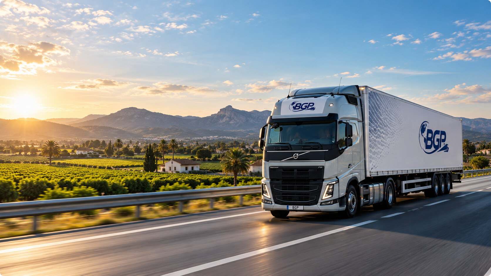 Camión de BGP Global Logistics circulando por una autovía europea